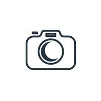 Line camera icon isolated on a white background. Camera symbol for web and mobile apps. vector