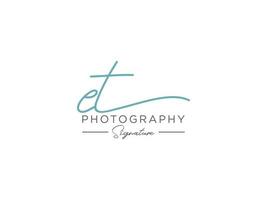 Letter ET Signature Logo Template Vector