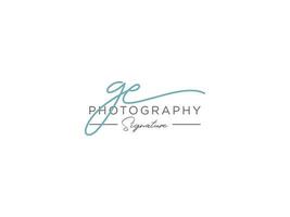 Letter GE Signature Logo Template Vector