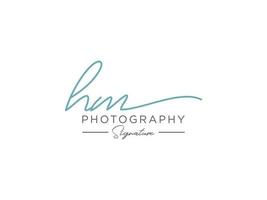 Letter HM Signature Logo Template Vector