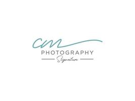 Letter CM Signature Logo Template Vector