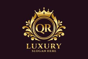 Initial QR Letter Royal Luxury Logo template in vector art for luxurious branding projects and other vector illustration.