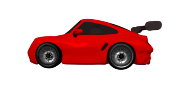 auto cartoon porsche 3d rendern png