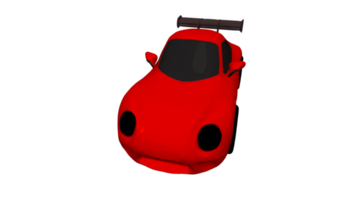 Car cartoon Porsche 3d render png