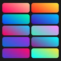 Modern color pallete. Popular Colors. Color Chart. Vector Eps 10. Gradient futuristic colors samples.