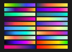 Modern color pallete. Popular Colors. Color Chart. Vector Eps 10. Gradient futuristic colors samples.