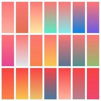 paleta de colores moderna. colores populares. catálogo de colores. vector eps 10. Muestras de colores futuristas degradados.