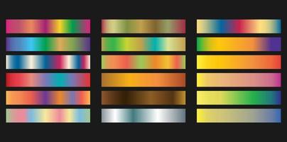 Modern color pallete. Popular Colors. Color Chart. Vector Eps 10. Gradient futuristic colors samples.