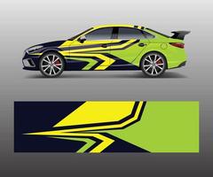 Racing car wrap design. wrap design for custom sport car. vector