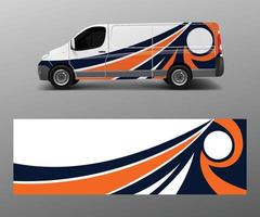 van decal wrap design vector for Company branding . Graphic wrap decal and sticker template vector