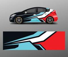 Envoltura de coche de carreras con formas de rayas abstractas para la empresa. vector de diseño de plantilla de diseño de vector de envoltura de carreras de autos deportivos