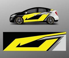 Racing car wrap. abstract strip shapes for Company car wrap, sticker, and decal template design vector