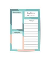 daily plan templates vector design illustration, on colorful background