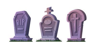 Set of Halloween tombstones. vector