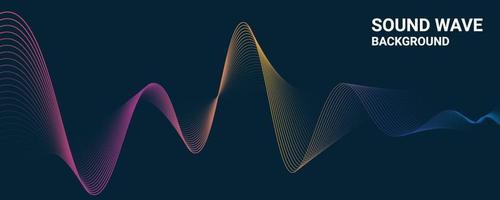 Stock, vector background. Sound waves on a dark background. Design element.