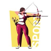Cartoon archer. An athlete with a bow. vector