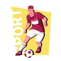 Cartoon football player. Vector illustration.