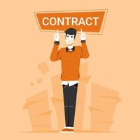 Execution of the contract concept illustration. vector