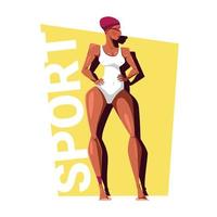 Cartoon swimmer. An athlete in a swimsuit. vector