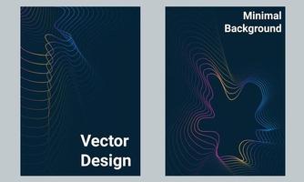 líneas multicolores sobre un fondo oscuro. fondos de stock vectoriales. elemento de diseño cubre vector