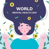 World mental health day illustration vector