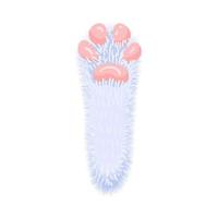 Hare paw concept. Cute and lovely rabbit foot. Good luck paw. Isolated illustration on a white background. Cartoon style. Vector illustration.