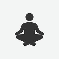 icono de meditación. símbolo de icono de yoga. vector