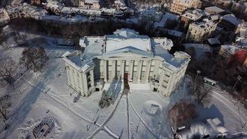 Aerial view of Podil, historic neighborhood in Kyiv video