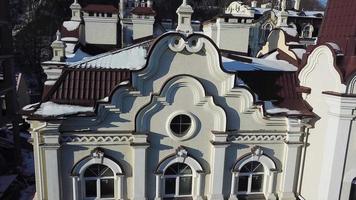 Aerial view of Podil, historic neighborhood in Kyiv video