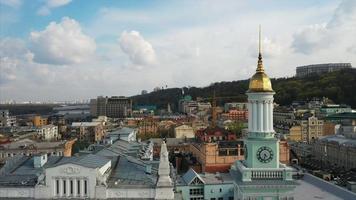 Aerial view of historic Podil neighborhood in Kyiv, Ukraine video