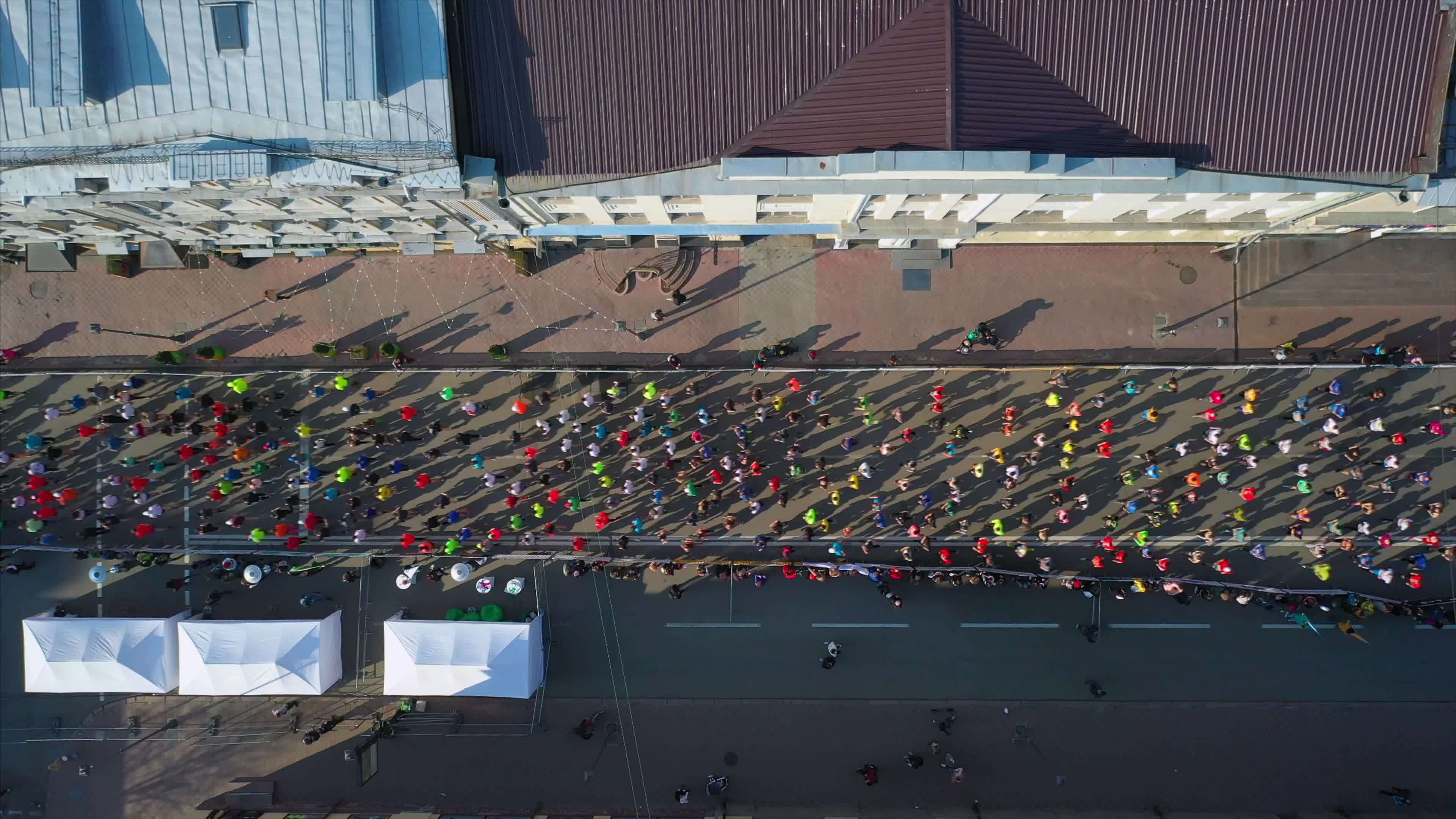 Aerial view of marathon runners on the streets of Kyiv Ukraine 11539954