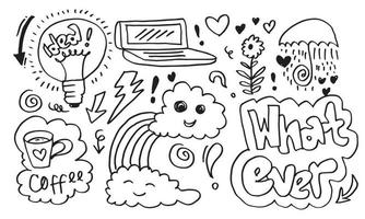 Set of cute hand drawn doodle for concept design.vector illustration. vector