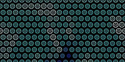 Dark BLUE vector pattern with magic elements.