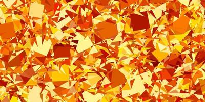 Dark Orange vector background with triangles.