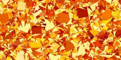 Dark Orange vector background with triangles.