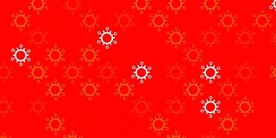 Light red vector pattern with coronavirus elements.