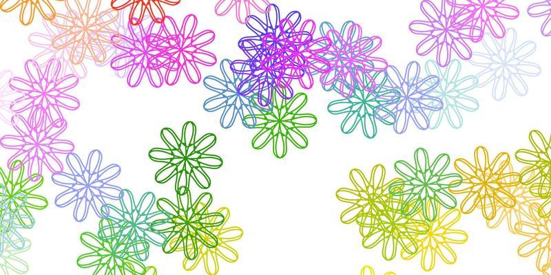 Light Multicolor vector doodle pattern with flowers.