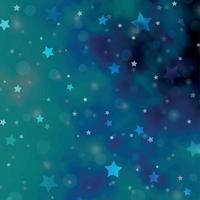 Light BLUE vector background with circles, stars.