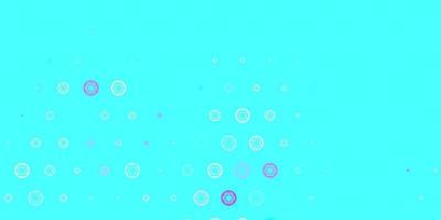 patrón de vector rosa claro, azul con elementos mágicos.