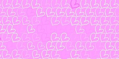 Light Purple vector template with doodle hearts.