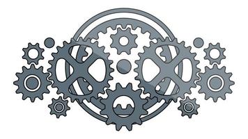 Pattern set of various mechanical gears vector