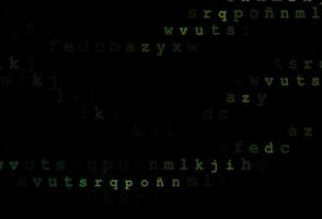 Fondo de vector verde oscuro con signos del alfabeto.