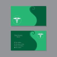 Doctor business card in aqua green tones vector