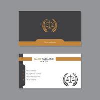 Black and white lawyer business card with gold details vector