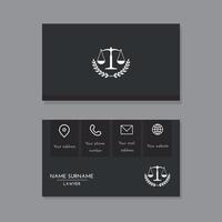 Lawyer business card in shades of gray and white vector