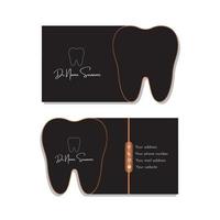 Dentist business card with tooth design vector