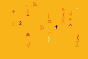 patrón vectorial naranja claro con signos aritméticos. vector