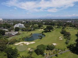 Aerial view of golf field in Indonesia photo