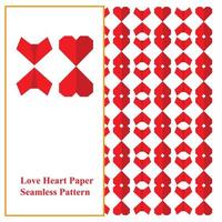 Love Heart Paper Seamless Pattern vector