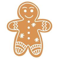 vector Christmas gingerbread in the form of a man on a white background.